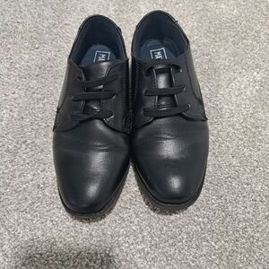 Kids Black Leather Dress Shoes
